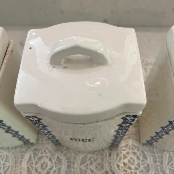 Matching Set 3 Barley, Rice, Oatmeal Dek 1623 Ges Geschatzt Porcelain Canisters - Picture 6 of 11